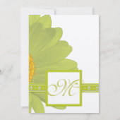 Limoen & Fuchsia Gerber Daisy Wedding Invitation Kaart (Achterkant)