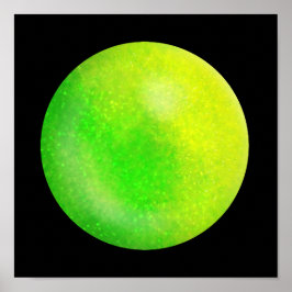 Limoen Galaxy Orb – Limoen en Neon Green Marble Pr Poster