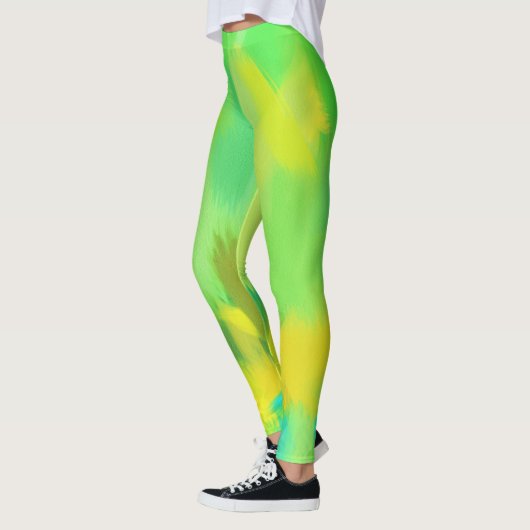 Limoen gele verfplaat leggings (Links)