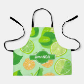 Limoen Geometrisch kleurrijk gepersonaliseerd patr Schort (Voorkant)