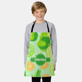 Limoen Geometrisch kleurrijk gepersonaliseerd patr Schort (Gedragen)