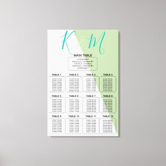 Limoen Geometrische magnificante minimalistische b Canvas Afdruk (Voorkant)