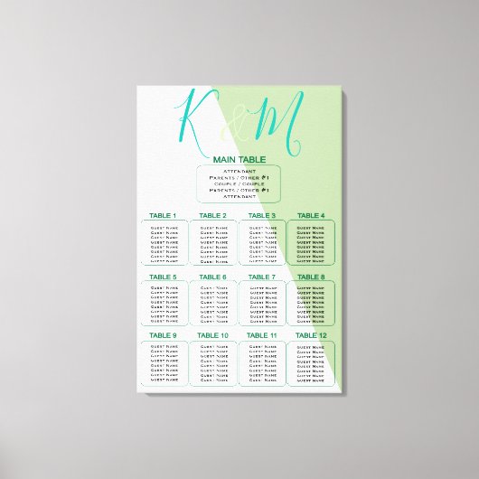 Limoen Geometrische magnificante minimalistische b Canvas Afdruk (Voorkant)