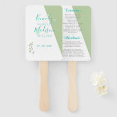 Limoen Geometrische magnificante minimalistische b Handwaaier (Voorkant en achterkant)