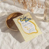 Limoen Gingham Ciao Baby Shower Kaart