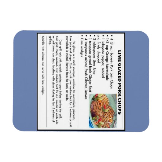 Limoen Glazed Pork Chops Magneet (Horizontaal)