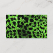Limoen Glitter Cheetah Pet Groomer Visitekaartje (Achterkant)