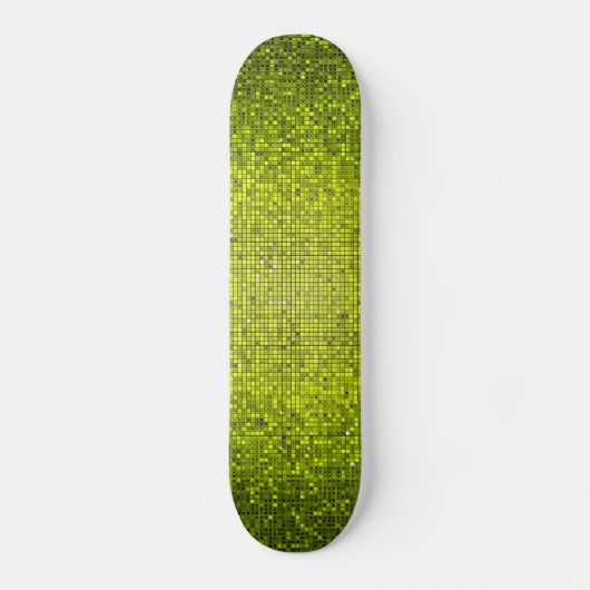 Limoen Glitter Sequin Disco Glitz Comp Skateboard (Voorkant)