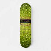 Limoen Glitter Sequin Disco Old School Skateboard (Voorkant)