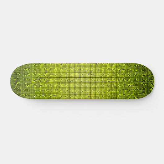 Limoen Glitter Sequin Disco Old School Skateboard (Horizontaal)
