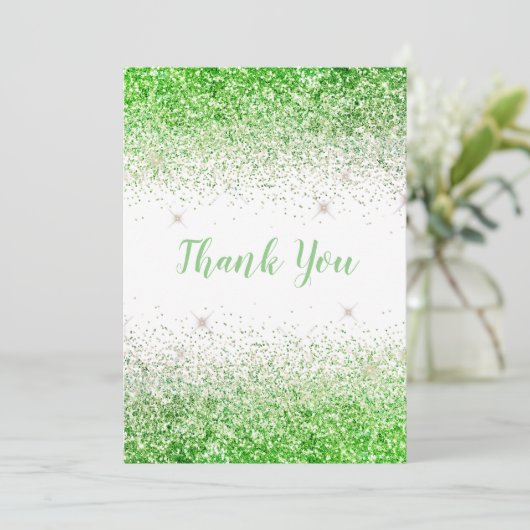  Limoen Glitter Simple Modern-bedankt-kaart Bedankkaart (Staand voorkant)