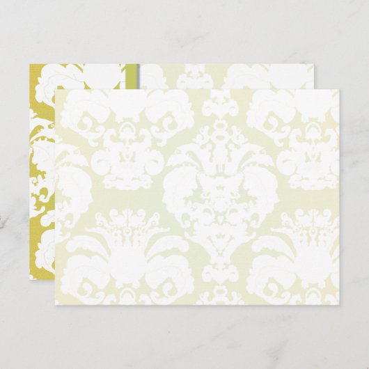 Limoen Gold Damask SWirls Table Number Kaarten (Voorkant / Achterkant)