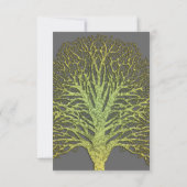Limoen Gold Swirl Damask Tree Wedding RSVP (Achterkant)