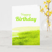 Limoen gras groene waterverf swish kaart (Gele Bloem)