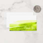 Limoen gras groene waterverf swish notitiekaartje (Voorkant / Achterkant in situ)