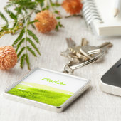 Limoen gras groene waterverf swish sleutelhanger (Zijkant)