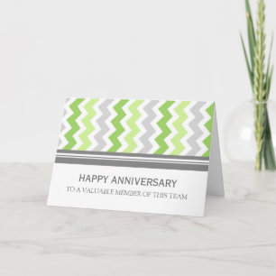 Limoen Gray Chevron Employee Jubileum Card Kaart