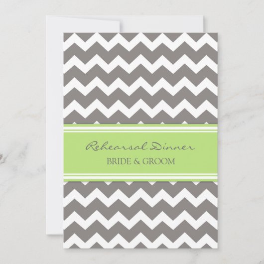 Limoen Gray Chevron Rehearsal Dinner Party Kaart (Voorkant)