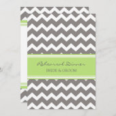 Limoen Gray Chevron Rehearsal Dinner Party Kaart (Voorkant / Achterkant)