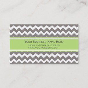 Limoen Gray Chevron Retro Visitekaartjes