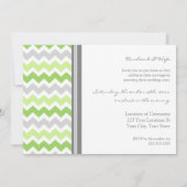 Limoen Gray Chevron Wedding Vow Renewal Uitnodigin Kaart (Achterkant)