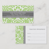 Limoen Gray Damask Salon Afspraakkaarten Afsprakenkaartje (Voorkant / Achterkant)