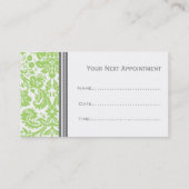 Limoen Gray Damask Salon Afspraakkaarten Afsprakenkaartje (Achterkant)