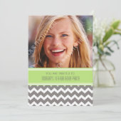 Limoen Gray Foto 16th Birthday Party Invitations Kaart (Staand voorkant)