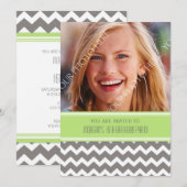 Limoen Gray Foto 16th Birthday Party Invitations Kaart (Voorkant / Achterkant)