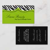 Limoen Gree Zebra Print Animal Pattern Visitekaart Visitekaartje (Voorkant / Achterkant)