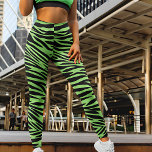 Limoen gree Zebra print Leggings<br><div class="desc">Deze zebra print leggings zijn ontworpen met een boeiende twist, met lime groen gekleurde zebra strepen die een gedurfde en levendige touch toevoegen aan het klassieke zebrapatroon. De unieke combinatie van het traditionele zebrapatroon met de opvallende lime Green hue creëer vormen een opvallende en opvallende uitstraling die zeker een statement...</div>
