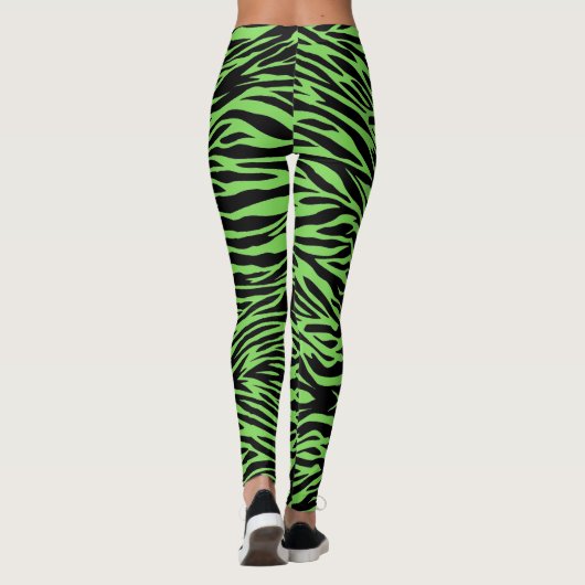 Limoen gree Zebra print Leggings (Achterkant)