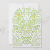 Limoen GreenWhimsical Bird Wedding Invitations Kaart (Achterkant)