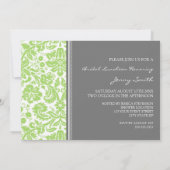 Limoen Grey Damask Bridal Lunch Invitation Kaart (Achterkant)