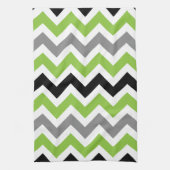 Limoen Grijs Zwart Wit Chevron Keuken Handdoeken (Verticaal)
