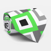 Limoen grijs zwart-wit kleurenblok stropdas (Opgerold)