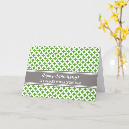 Limoen Grijze Circles Werknemer Kaart Jubileum (Gele Bloem)