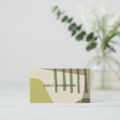 LIMOEN GROEN KRAFT MODERN RUSTIEK ABSTRACT ARTISTI VISITEKAARTJE (Staand voorkant)