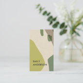 LIMOEN GROEN KRAFT MODERN RUSTIEK ABSTRACT ARTISTI VISITEKAARTJE (Staand voorkant)