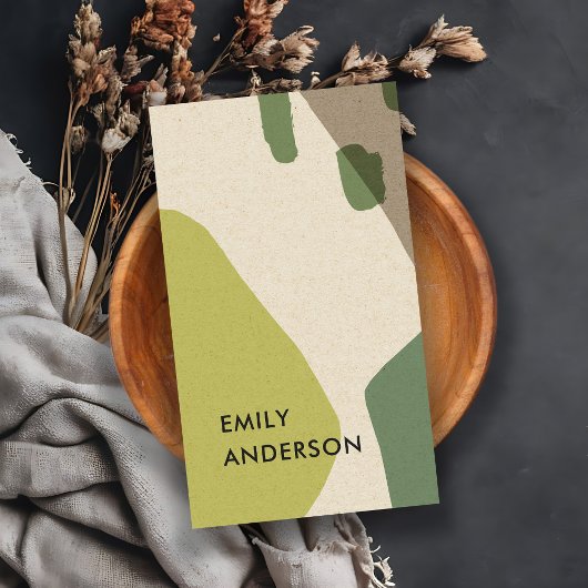 LIMOEN GROEN KRAFT MODERN RUSTIEK ABSTRACT ARTISTI VISITEKAARTJE