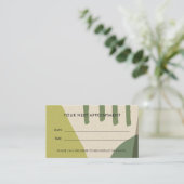 LIMOEN GROEN MODERN KRAFT ABSTRACTE KUNST AFSPRAAK VISITEKAARTJE (Staand voorkant)