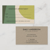 LIMOEN GROEN MODERN KRAFT ABSTRACTE KUNST AFSPRAAK VISITEKAARTJE (Voorkant / Achterkant)