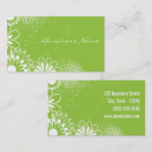 Limoen Groen Wit Bloemen Visitekaartje (Voorkant / Achterkant)