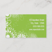 Limoen Groen Wit Bloemen Visitekaartje (Achterkant)