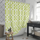 Limoen Groen Wit Trellis Douchegordijn