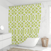 Limoen Groen Wit Trellis Douchegordijn