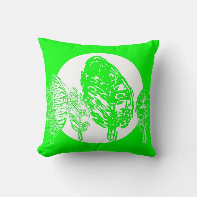 Limoen/Groene bomen - Pillow Kussen (Voorkant)