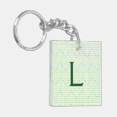 Limoen, Groene Chevron Patroon Stippen Monogram Sl Sleutelhanger (Voorkant Links)