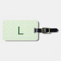 Limoen, Groene Chevron Pattern Monogram Bagagelabe