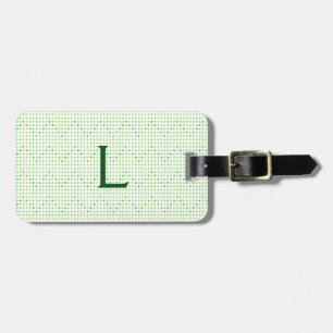 Limoen, Groene Chevron Pattern Monogram Bagagelabe Bagagelabel